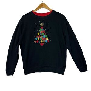 Bua Bua Ugly Flashy Christmas Tree Lights Sweatshirt‎ Size Large Sweater Shirt